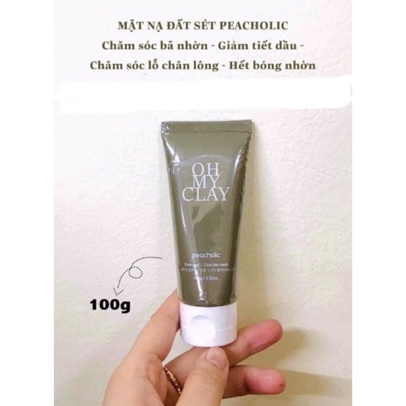 MẶT NẠ ĐẤT SÉT PEACHOLIC TỪ RAU MÁ VÀ DIẾP CÁ 100g