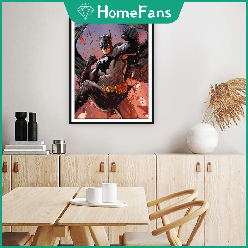 Bộ Tranh Đính Đá 5D Tự Làm 40x50cm Hình Người Dơi Trang Trí Nhà Cửa