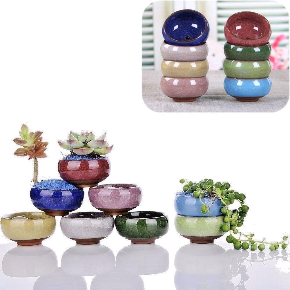Chậu trồng cây cảnh mini bằng gốm láng bóng
