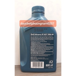 Nhớt Xe Số Shell Advance AX7 0.8L API SN