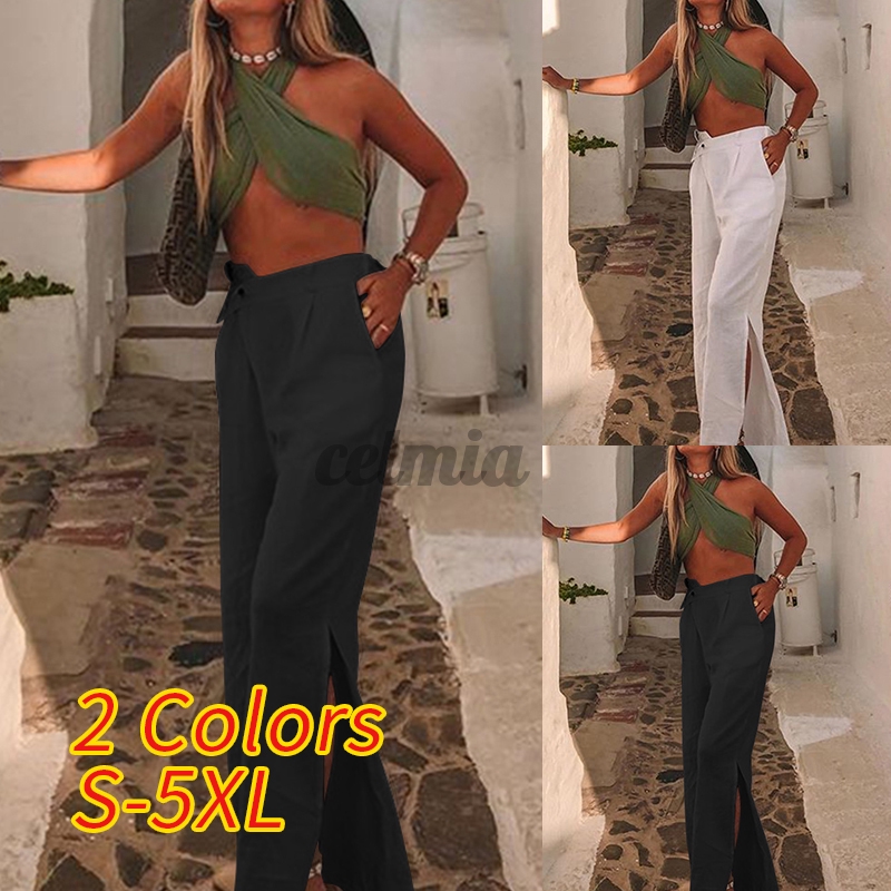 Quần Dài Nữ Lưng Cao Xẻ Tà Thời Trang | BigBuy360 - bigbuy360.vn