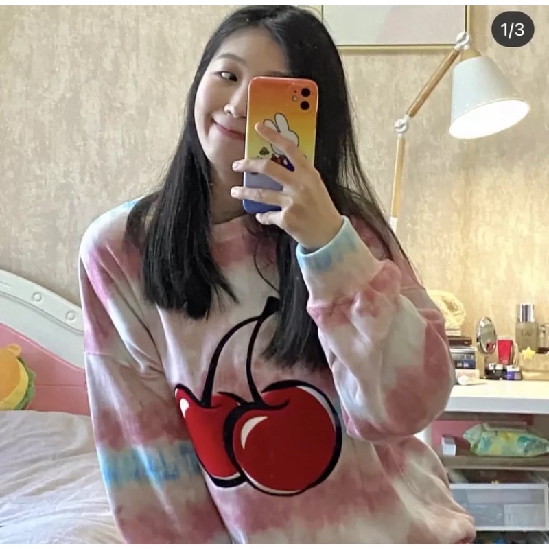 Áo sweater nỉ da cá KIRSH màu loang tie dye made in Korea