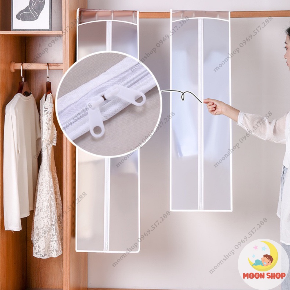Túi Bọc Quần Áo Treo Tủ Chất Liệu Peva Trong Suốt Chống Thấm Nước, Bụi Bẩn