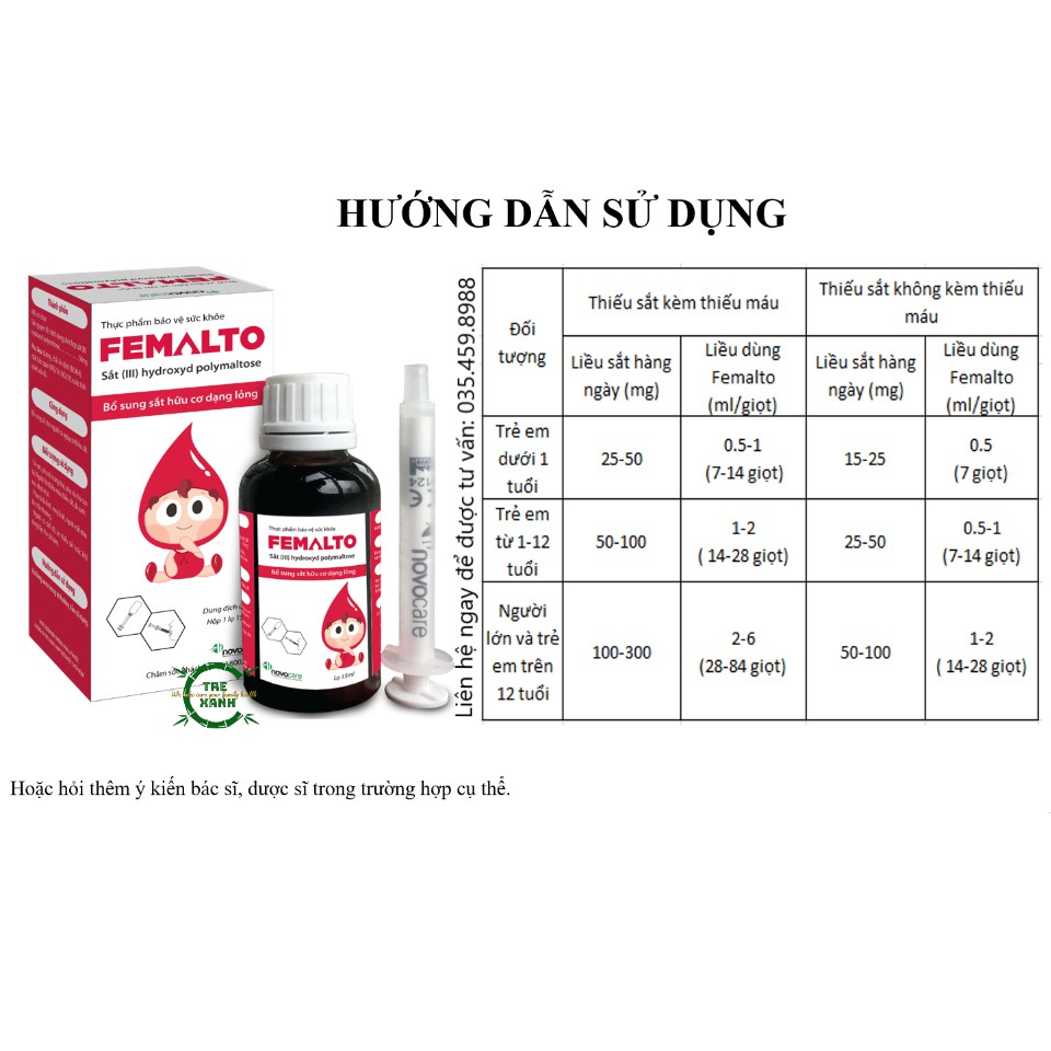 Femalto – Bổ sung SẮT HỮU CƠ dạng lỏng CÔ ĐẶC nhập khẩu từ Ý =, KHÔNG TANH  không gây táo bón | Thế Giới Skin Care
