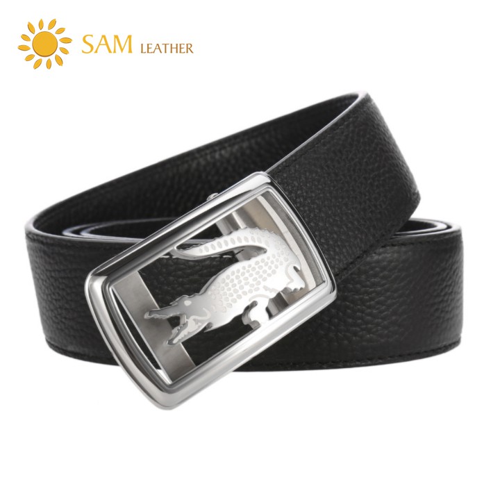 [SAM Leather] Dây Thắt Lưng Nam Da Bò Cao Cấp -Dây Nịt Nam SFDN013CSB -Mặt Khóa Inox 316 Nguyên Khối & Da Bò,BH 12 Tháng