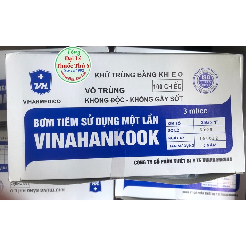 1 Xilanh 3ml/cc vô trùng dùng 1 lần Vinahankook