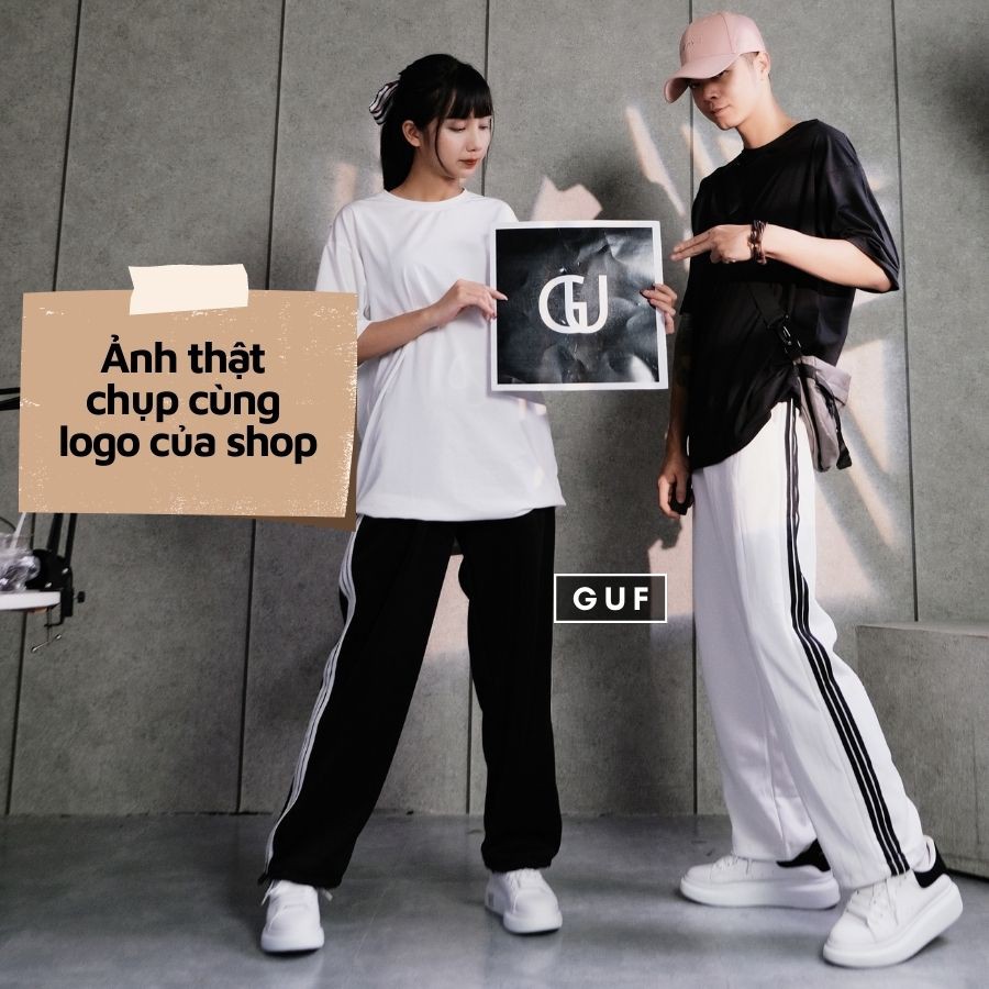 Quần Jogger Nam Nữ Form Dáng Rộng Ống Suông Rộng 3 Sọc Rút Gấu Dáng Hiphop Thể Thao Vải Mịn GUF | BigBuy360 - bigbuy360.vn