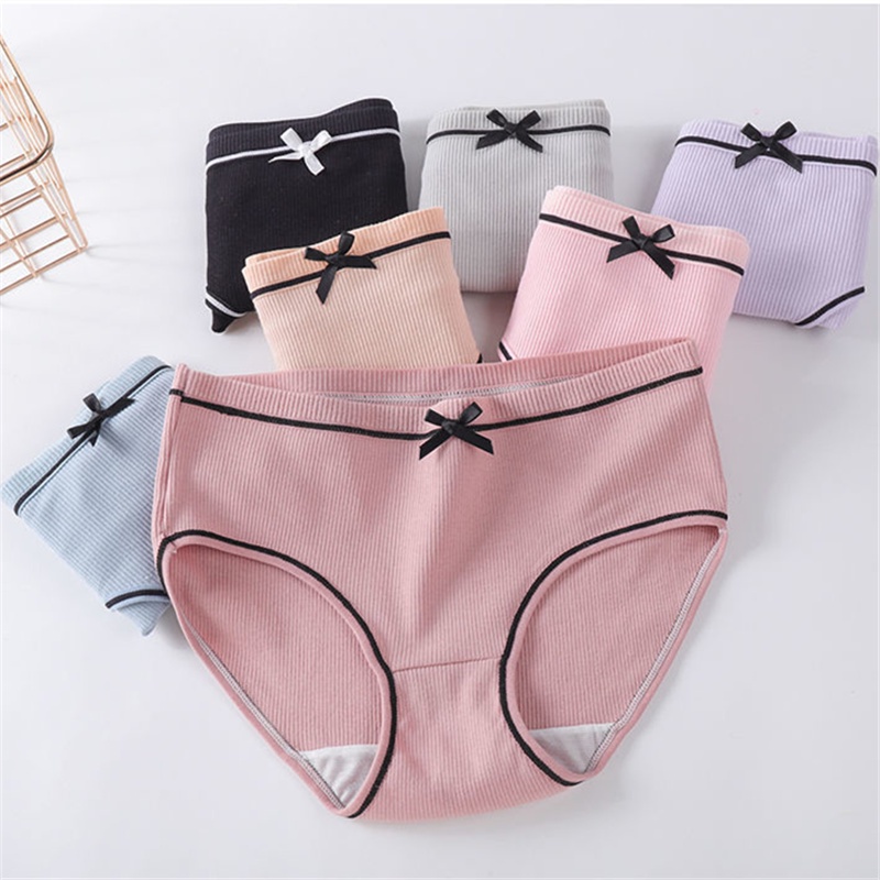 Quần Lót Cotton Lưng Vừa Thoáng Mát Xinh Xắn Cho Nữ