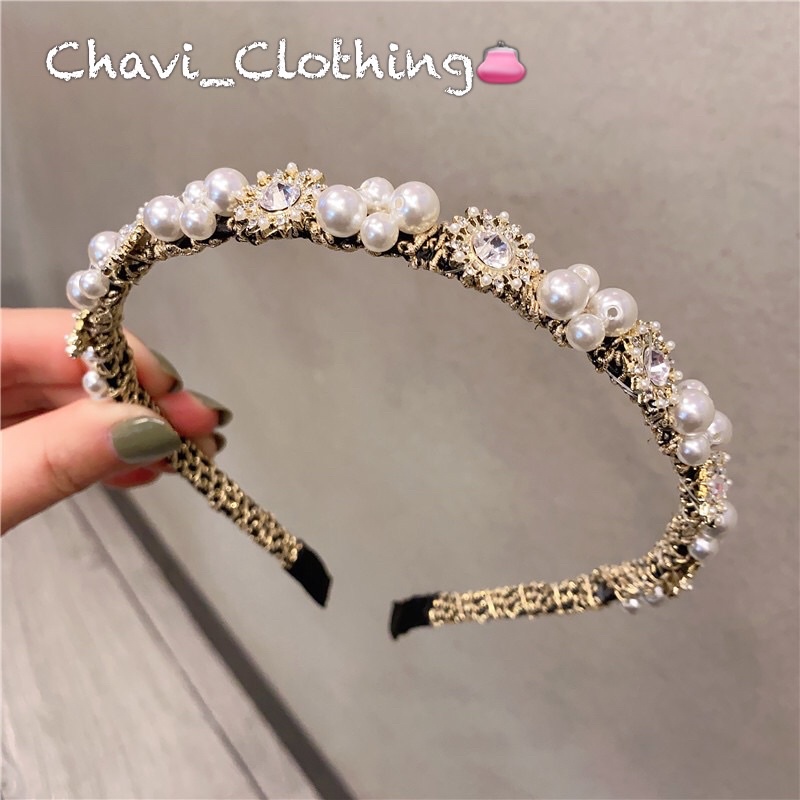 Bờm tóc xược tóc đính đá Hàn Quốc mẫu mới