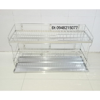 KỆ CHÉN TREO CÓ MÂM HỨNG NƯỚC INOX ĐẶC 304 (ĐỦ SIZE