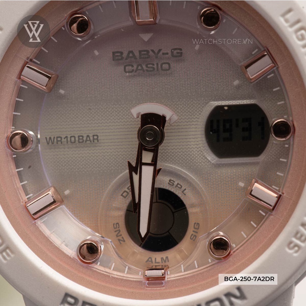 Đồng Hồ Điện Tử Nữ Casio WATCHSTORE BGA-250-7A2DR Thiết Kế Mặt Kính Khoáng 41mm, Dây Và Vỏ Nhựa Bền Bỉ