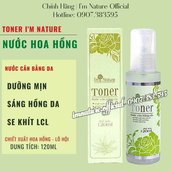 (+Quà) Nước Hoa Hồng Toners I'M NATURE Sáng Mịn Da - Se Khít Lỗ Chân Lông - Ngăn Ngừa Lão Hóa