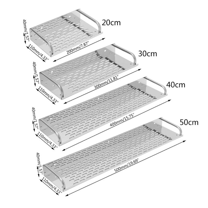 Kệ Gắn Tường Bằng Thép Không Gỉ Tiện Dụng Cho Phòng Tắm / Nhà Bếp