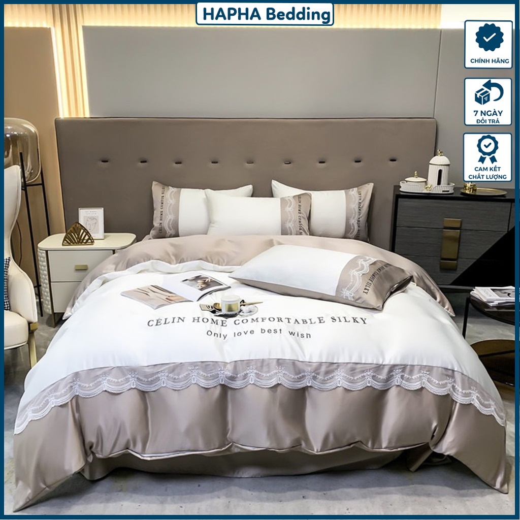 Bộ chăn ga gối lụa Celin, bộ ga đệm trải giường lụa cao cấp 4 món phủ / chun, 1m4 1m6 1m8 2m 2m2 1m6x2m 1m8x2m 2mx2m2