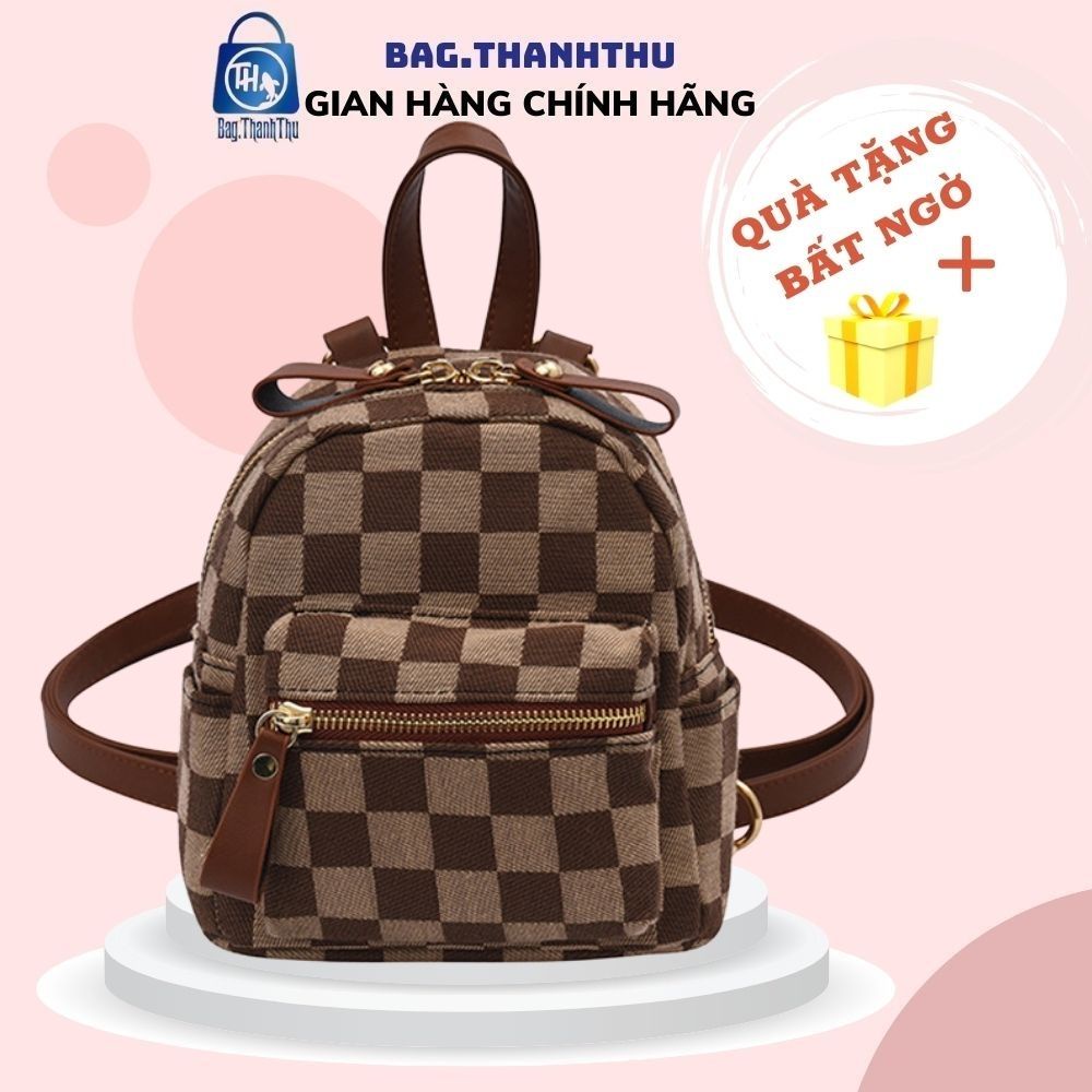 Balo mini nữ thời trang Bag.Thanhthu kẻ caro phong cách Hàn Quốc đi học đi chơi đi du lịch 99