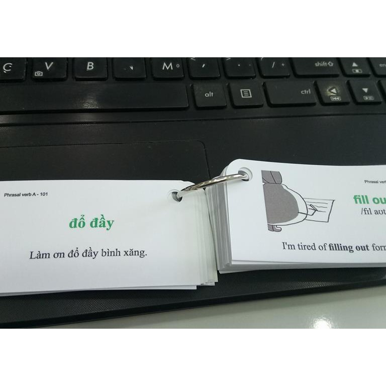 Flashcard Tiếng Anh Phrasal Verbs - High Quality - Trắng