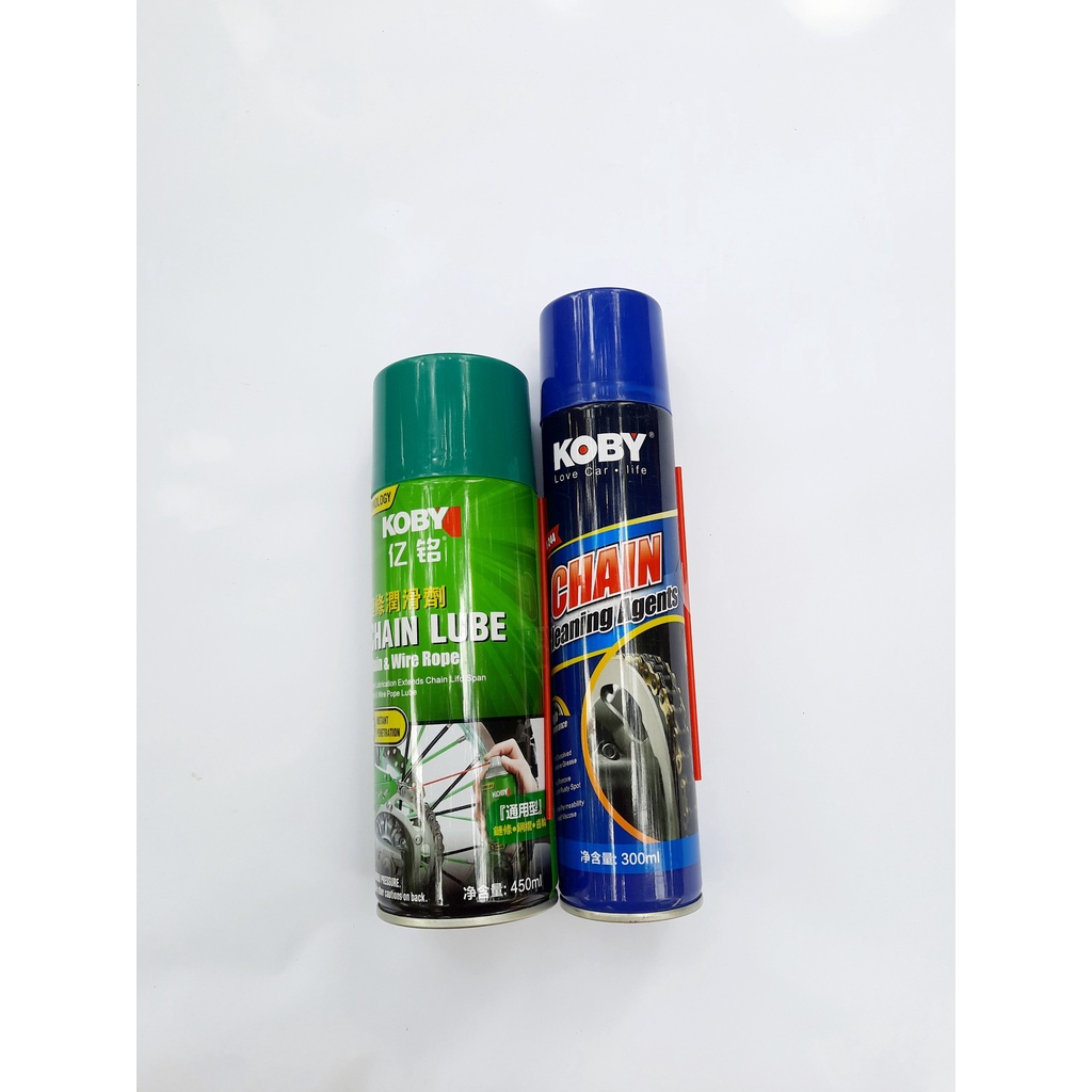 Chai Xịt dưỡng xích KOBY tặng kèm chổi rửa