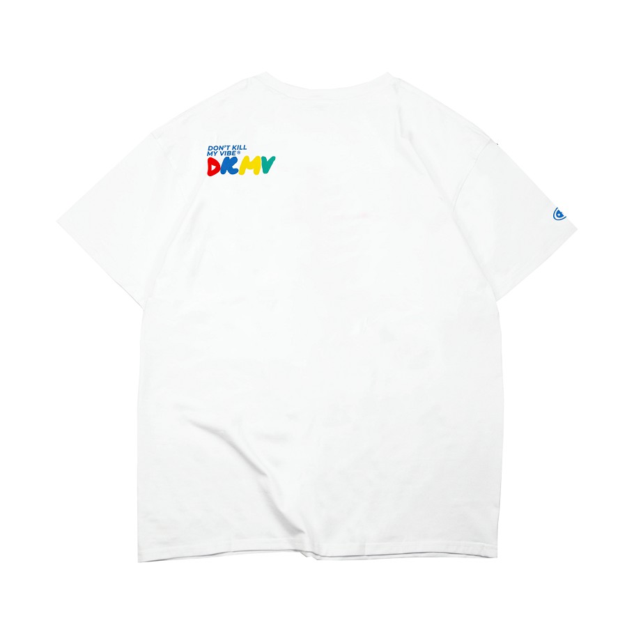 Áo thun form rộng tay lỡ màu trắng Don't Kill My Vibe | DKMV RGB Tee