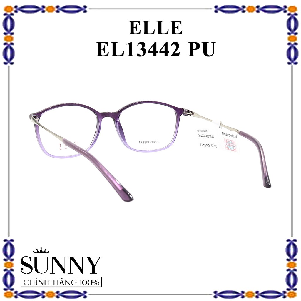 Gọng kính thời trang Elle EL13442 PU chính hãng Korea, bảo hành toàn quốc