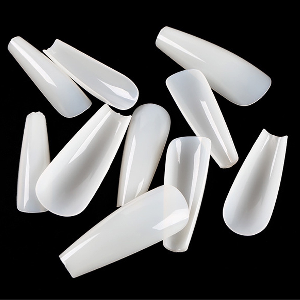 [Hàng mới về] Bộ 100 Móng Tay Giả Bằng Acrylic Trong Suốt Dùng Để Nối Dài Móng Tay Diy