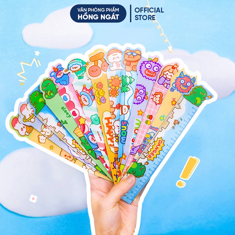 Thước kẻ dẻo có nam châm, thước kẻ học sinh chiều dài 15cm cute dễ thương đồ dùng học tập làm quà tặng học sinh TK01