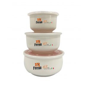 Bộ tô, chén, bát sứ cao cấp Ferroli nắp hút chân không tiện dụng dùng an toàn tuyệt đối trong lò vi sóng.