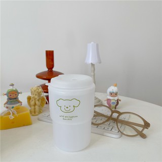 Cốc take away hình cún xanh lá cây