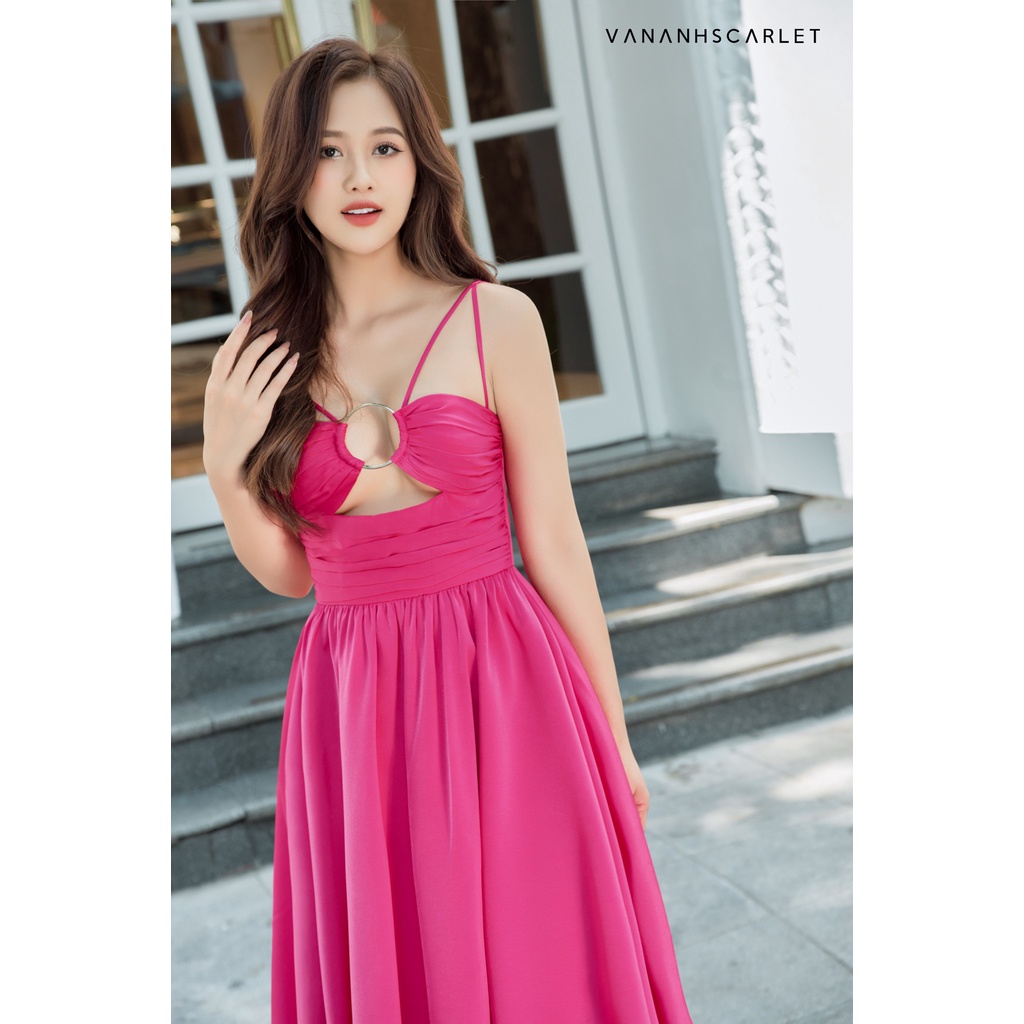 Váy hai dây nữ VANANHSCARLET khoen ngực xòe F22FE044