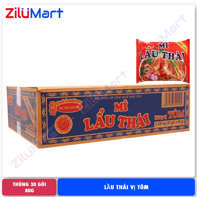 Mì Lẩu Thái vị tôm  loại 80g