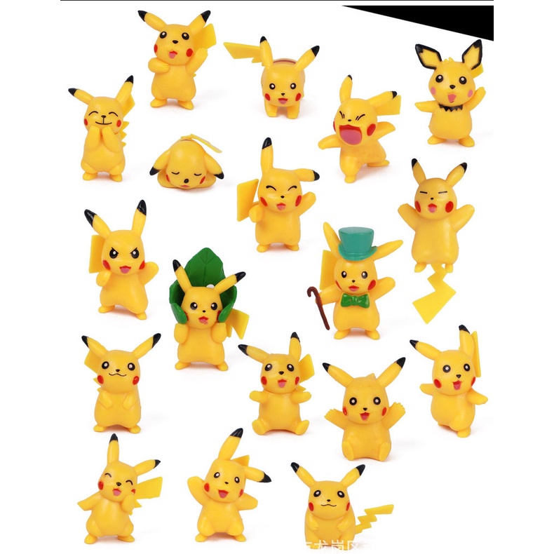 Set 18 mô hình Pi Kachiu cute, dùng trang trí góc làm việc gaming