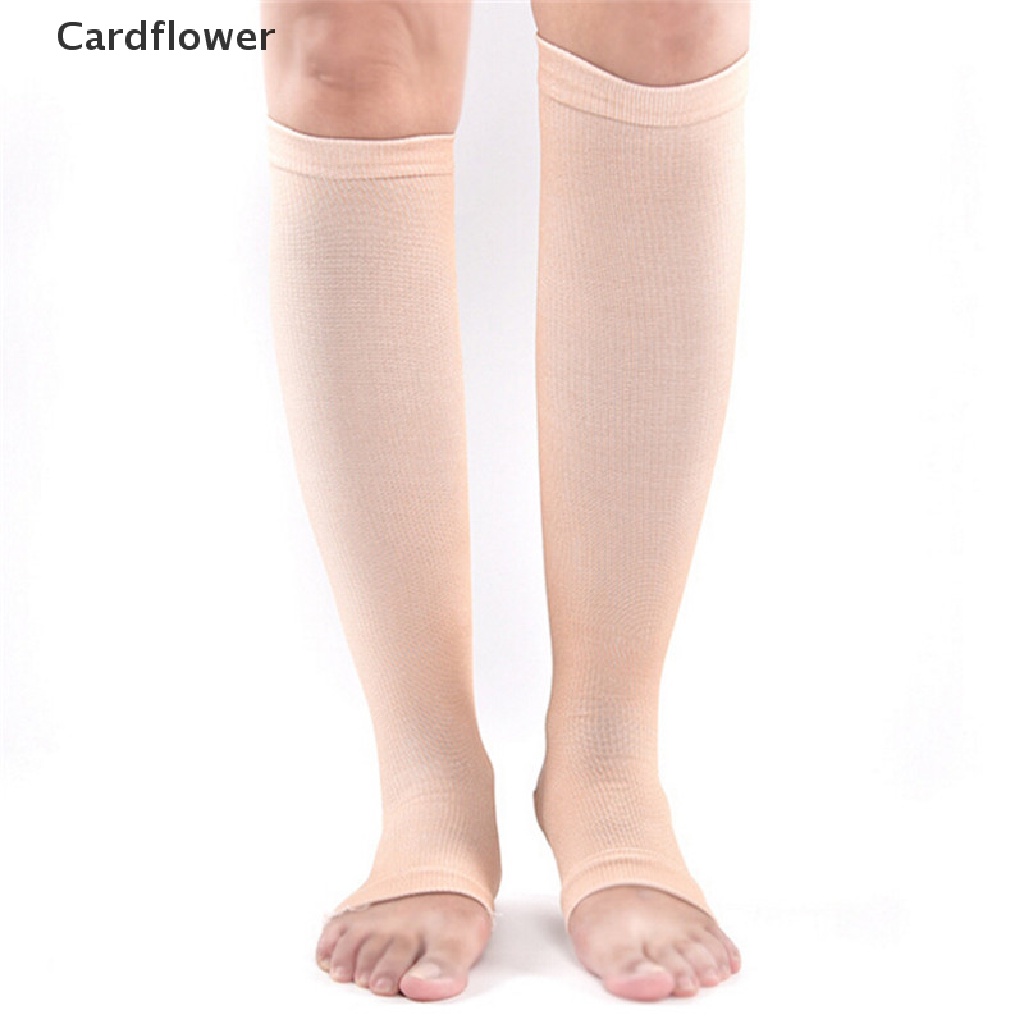 &lt; Cardflower &gt; Vớ Nén Hở Ngón Chân Không Co Giãn Hỗ Trợ Đầu Gối