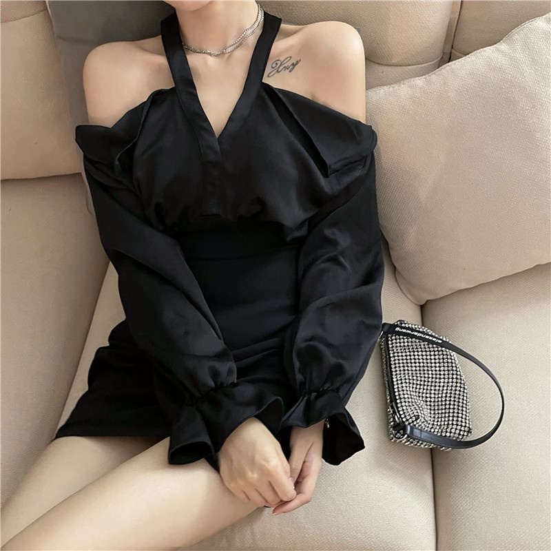 【Cocory.vn】Đầm ôm body trễ vai cổ yếm thời trang quyến rũ dành cho nữ | BigBuy360 - bigbuy360.vn