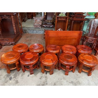 Đôn tròn gỗ Hương cao 50 mặt 30cm