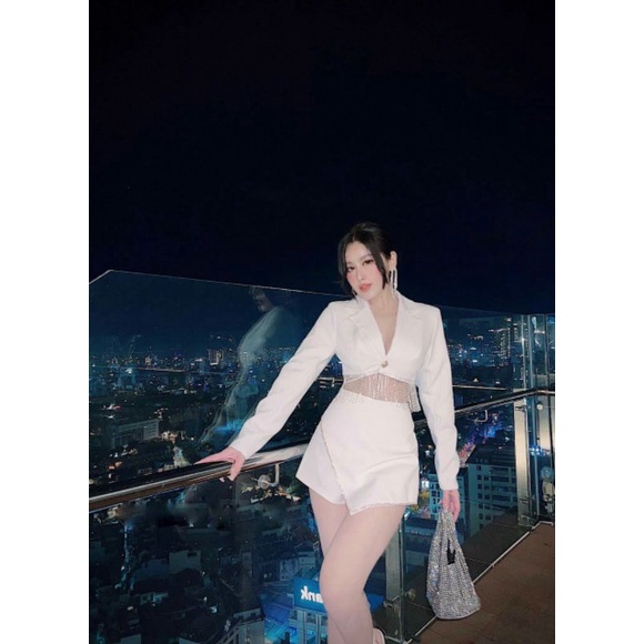 SET ÁO VEST KẾT DÂY XOÀN + CHÂN VÁY TÀ LỆCH