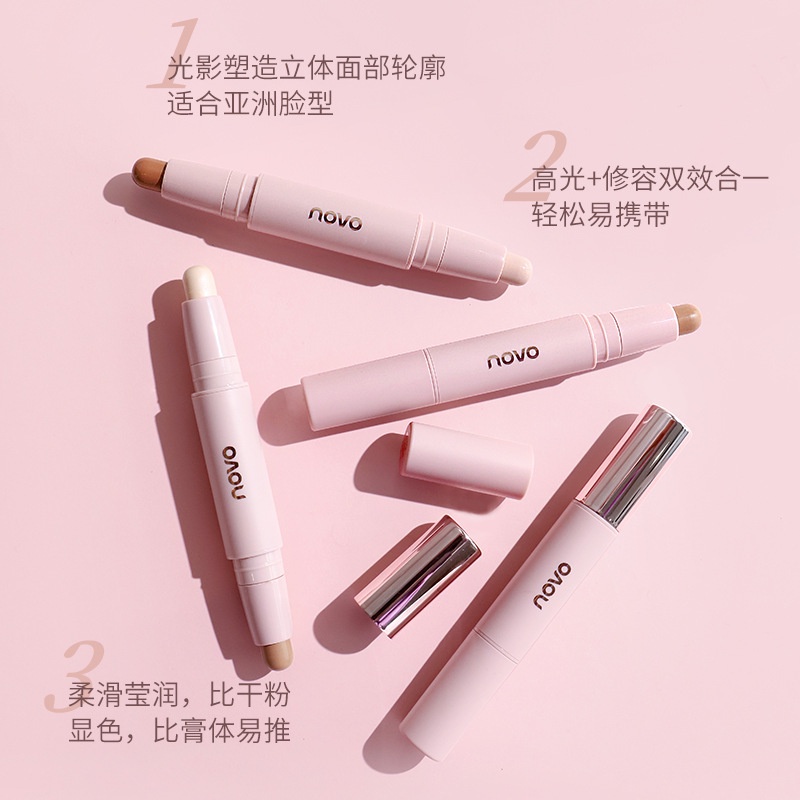 Tạo khối NOVO, bút tạo khối 2 đầu highlight nội địa trung F43 - Sammi beauty