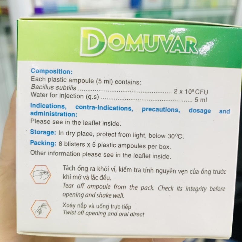 Men Vi Sinh Domuvar Bổ Sung 2 tỷ lợi khuẩn Giúp Tiêu Hoá Ăn Ngon Hết rối loạn đường ruột