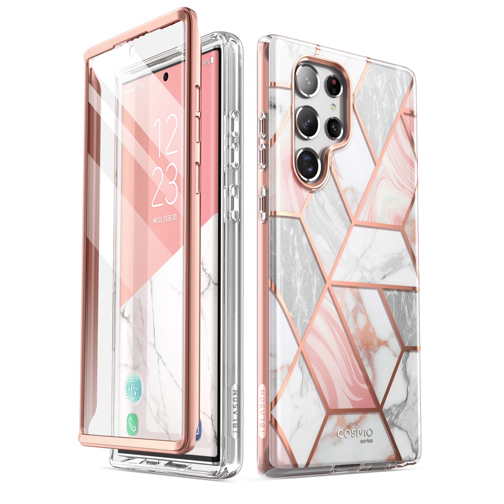 Ốp điện thoại SUPCASE + kính bảo vệ màn hình kiểu i-Blason Cosmo Series thích hợp cho Samsung Galaxy S22 Ultra 5G 2022