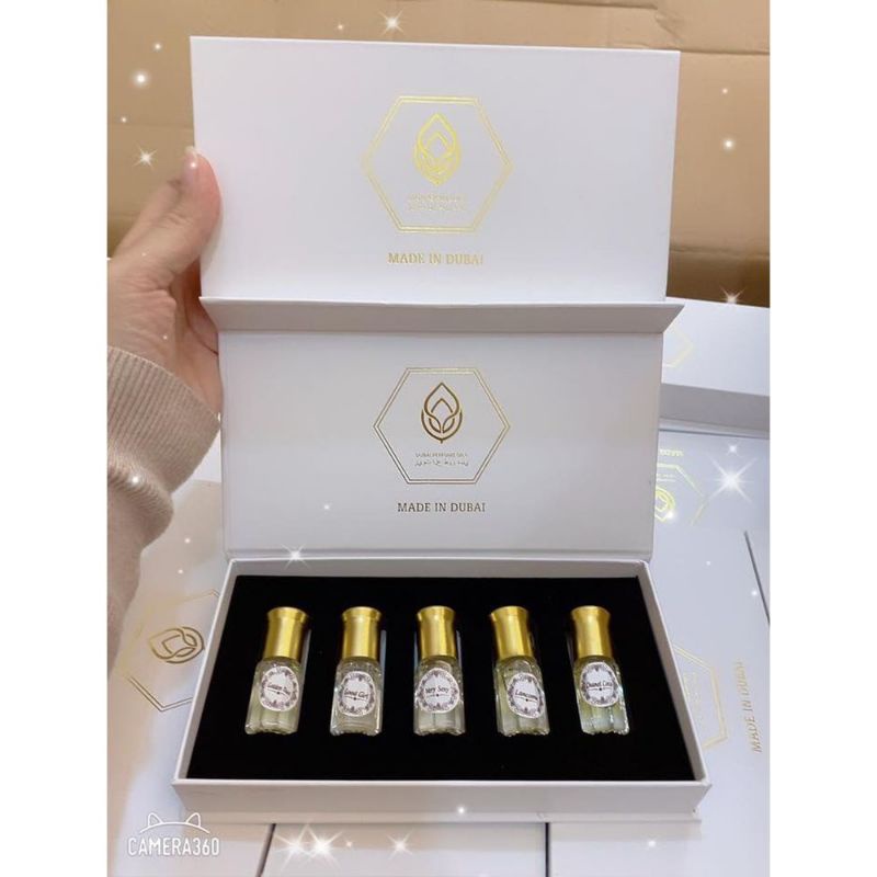 Hộp 5 tinh dầu dubai chai lăn