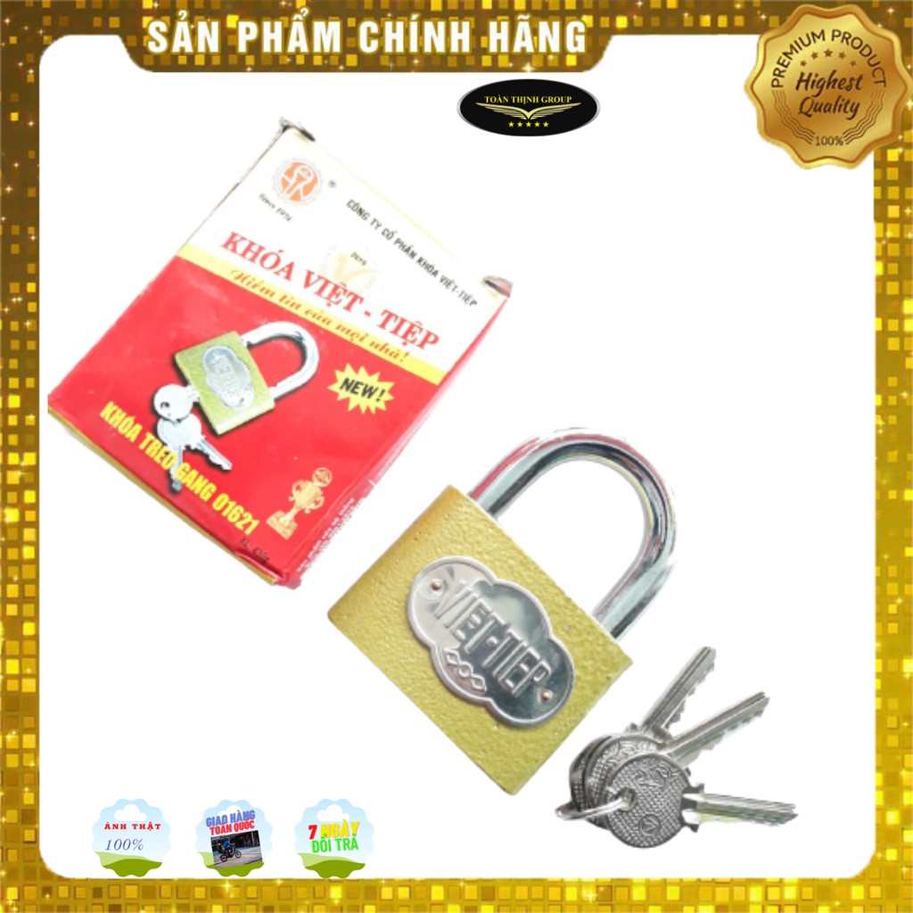 Khóa Việt Tiệp - Khóa Treo Gang Bấm Việt Tiệp 5P, 6P Chính Hãng. Ổ Khóa Bấm 3 Chìa, 2 Màu Đen Vàng, Bền Bỉ Với Thời Gian