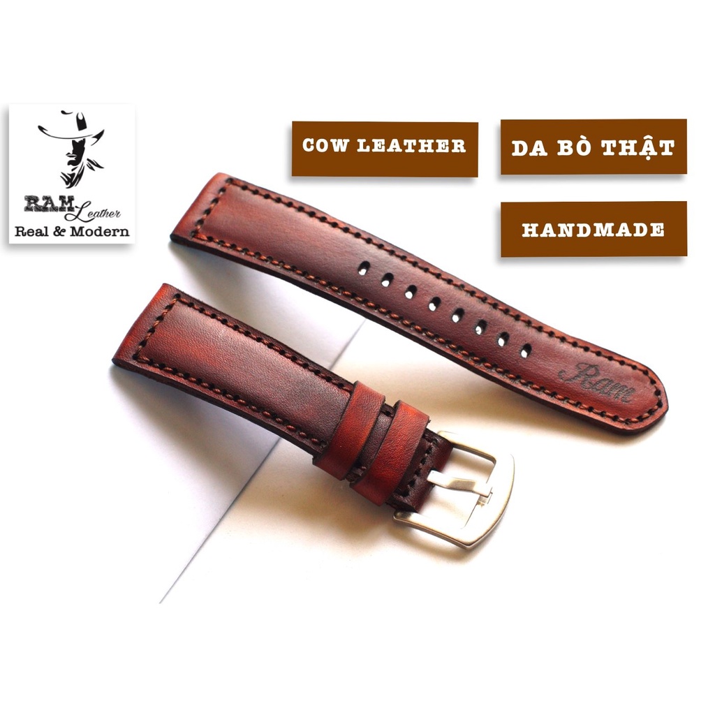 Bộ sưu tập Dây đồng hồ RAM Leather vintage OMEGA da bò thật - Chính hãng RAM Leather