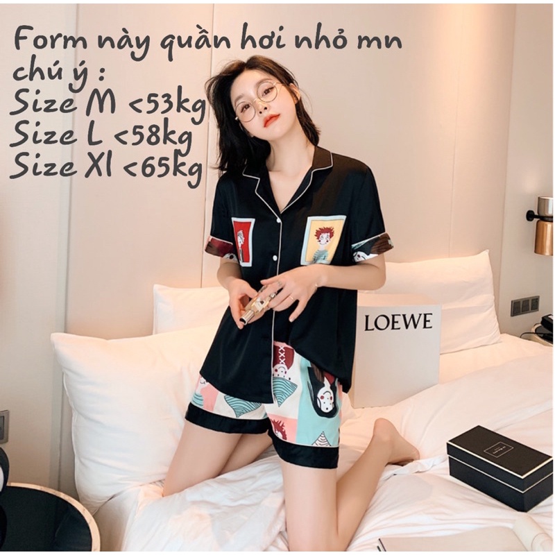 Bộ đồ pijama lụa cộc tay cao cấp ❣️đồ bộ mặc nhà (tơ lụa Quảng Châu) | BigBuy360 - bigbuy360.vn