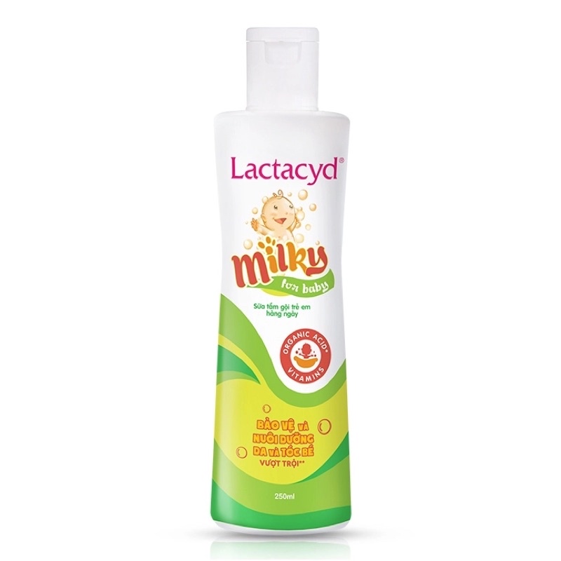 ✅[Chính hãng] Lactacyd Milky sữa tắm gội trẻ em hàng ngày giúp bảo vệ và nuôi dưỡng da và tóc bé