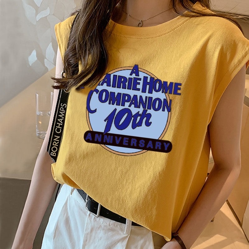 Áo Thun Không Tay Dáng Rộng Màu Trắng Đen Thời Trang Cho Nữ