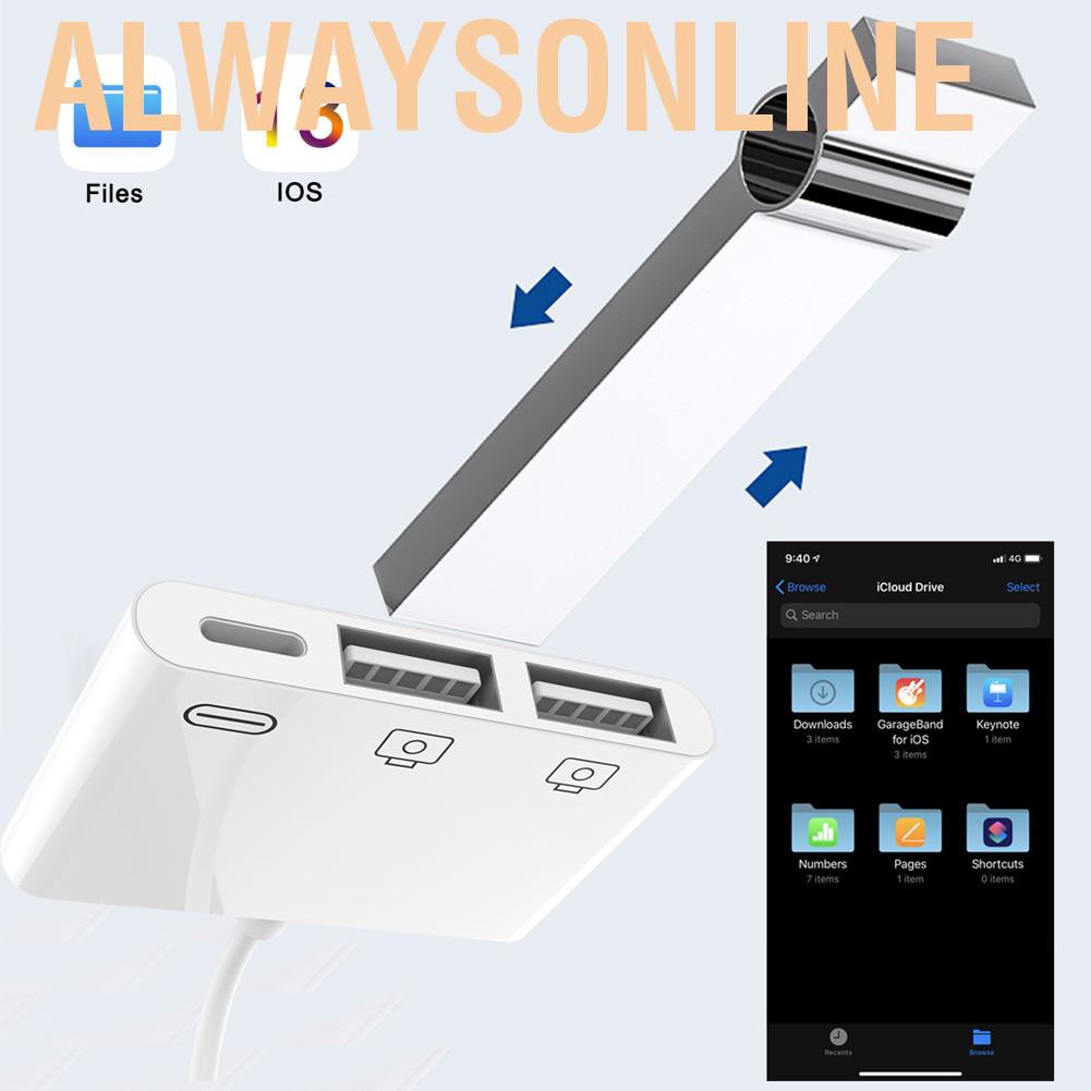 Đế Chia Cổng Usb Otg 3 Trong 1 Đa Năng Tiện Dụng Dành Cho Ios