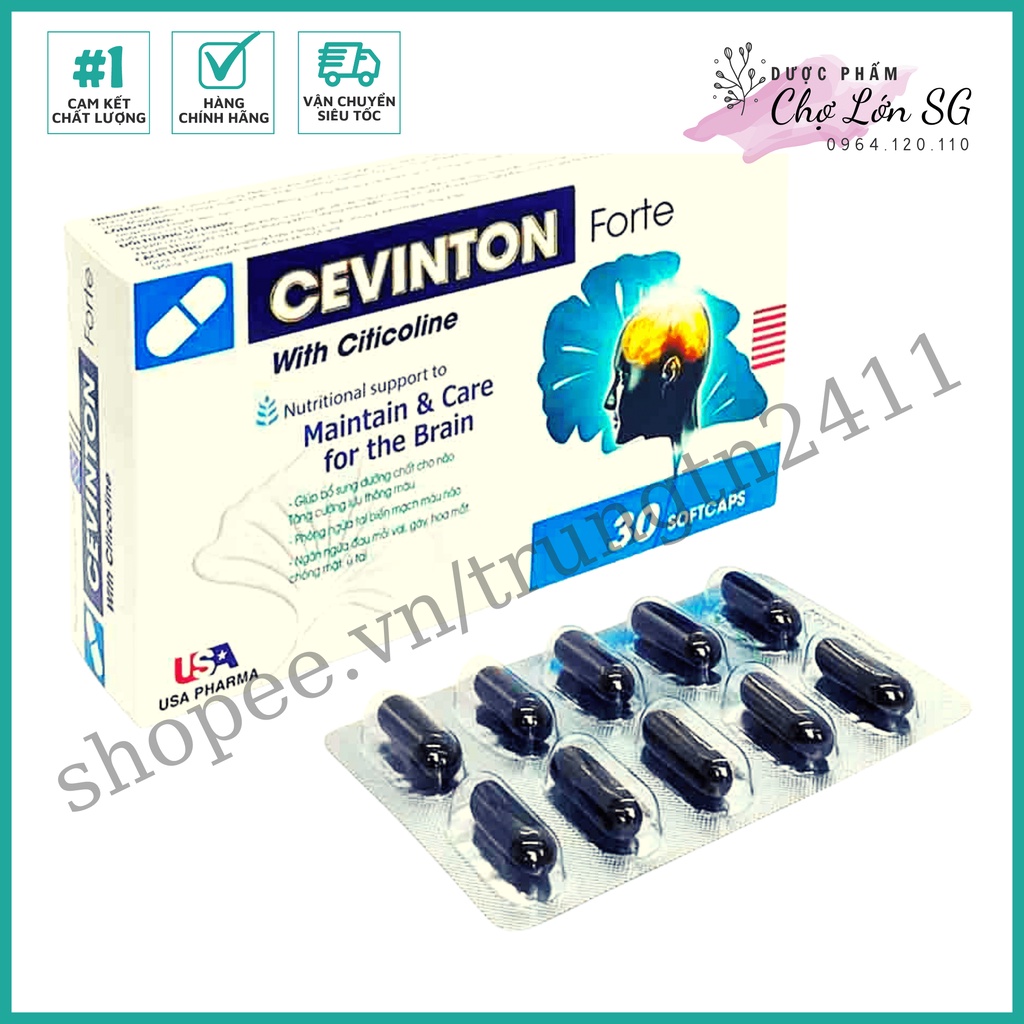 Viên uống bổ não CEVINTON FORTE giảm đau đầu, mất ngủ, hoa mắt chóng mặt – Hộp 30 viên