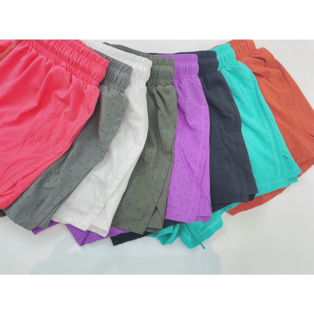 Quần Boxer Nữ 2 Lớp Tập Gym Chất Xi Dù Nai Cắt Laze Chữ Thập