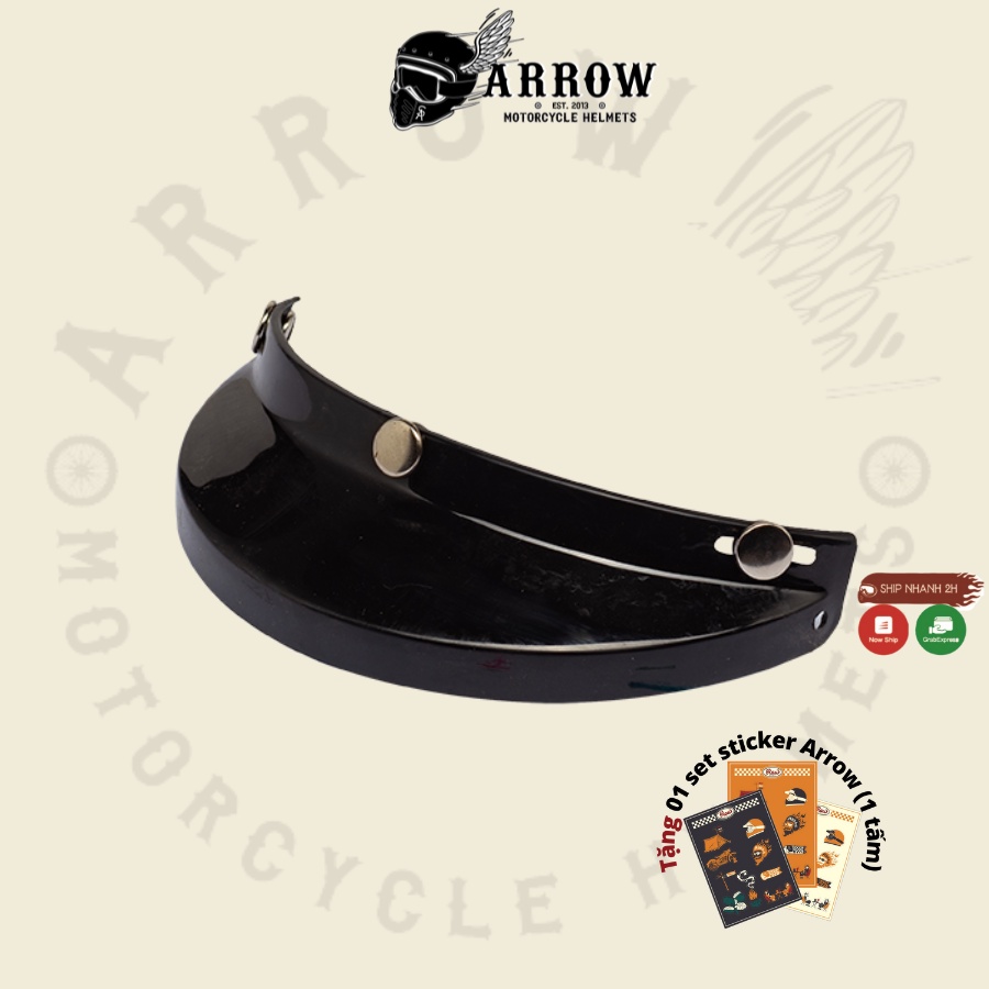 Mái che gắn mũ bảo hiểm Raw ngắn mái che gắn nón bảo hiểm chính hãng - Arrow