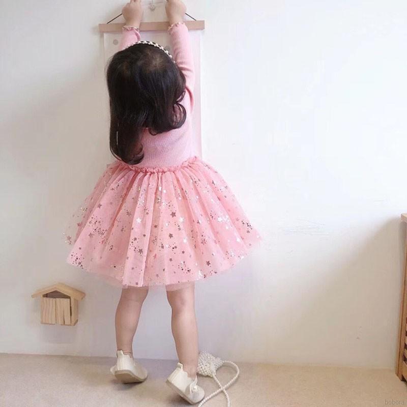 Đầm Công Chúa Tay Dài Bằng Vải Cotton Cho Bé Gái 1-6 Tuổi