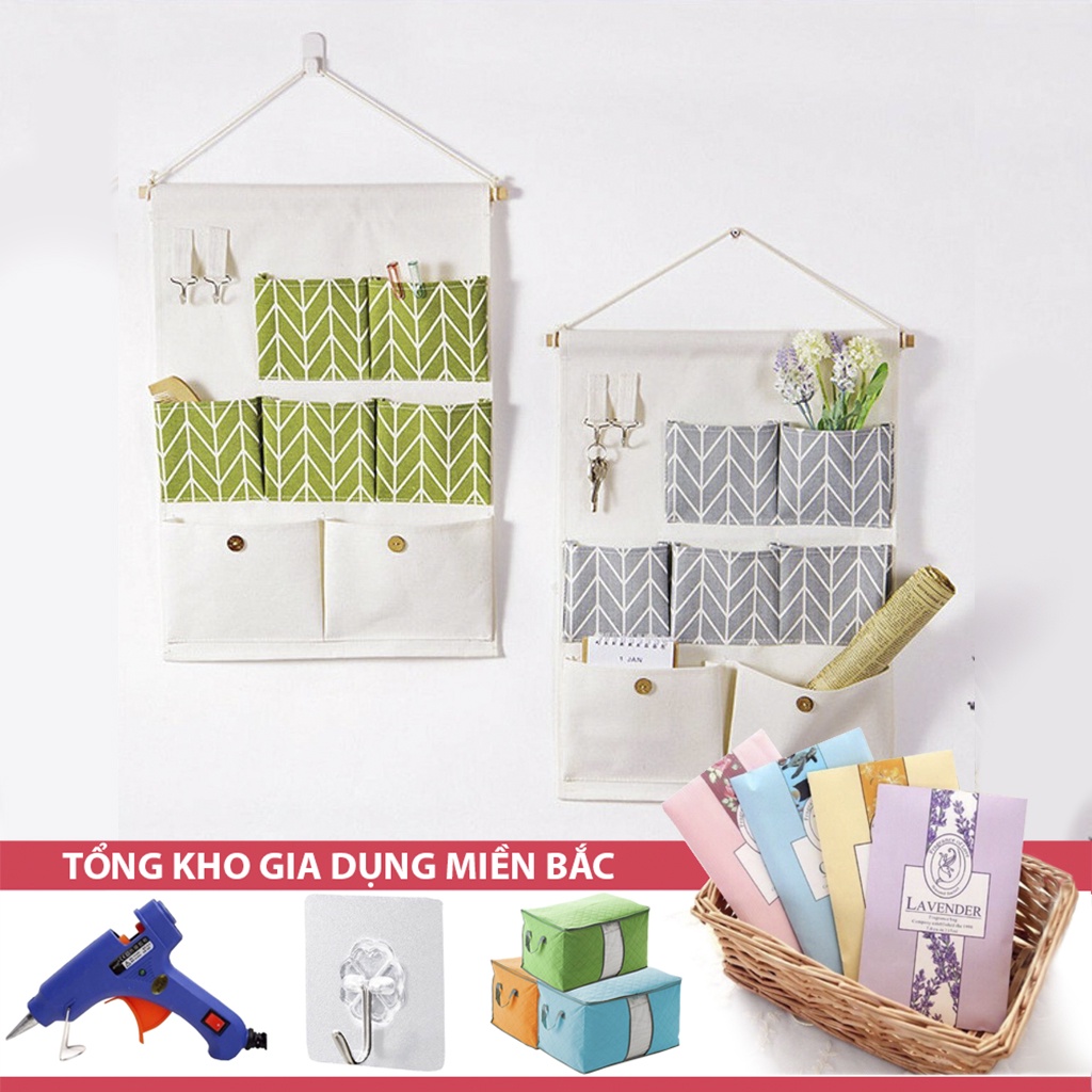 [Tổng Kho Sỉ] Túi Treo Đồ 7 NGĂN Décor Hiện Đại Nhiều Họa Tiết - Khung Treo Nhiều Ô Trang Trí Phòng Ngủ, Bàn Làm Việc