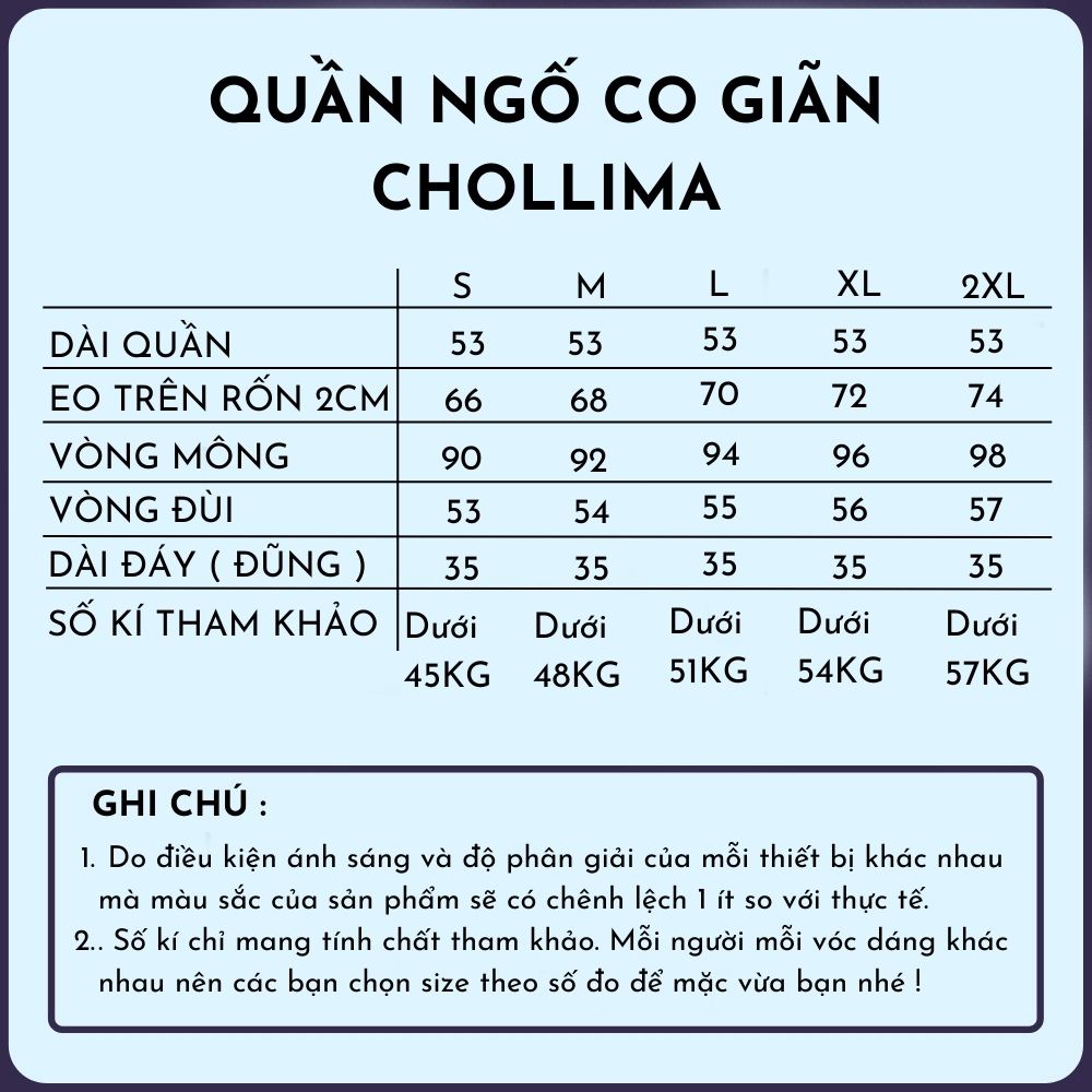 Quần short ngố jean co giãn Chollima trơn căn bản QS024 dễ phối đồ phong cách trẻ trung năng động